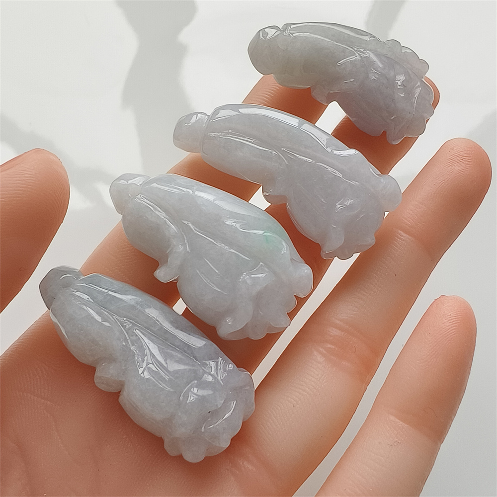 Natural Certificated Type A 35-40X16-19X12mm Watery White Burmese Jadeite Cabbage Pendant,Myanmar Jadeite Pendant,DIY Jewelry Supplies
