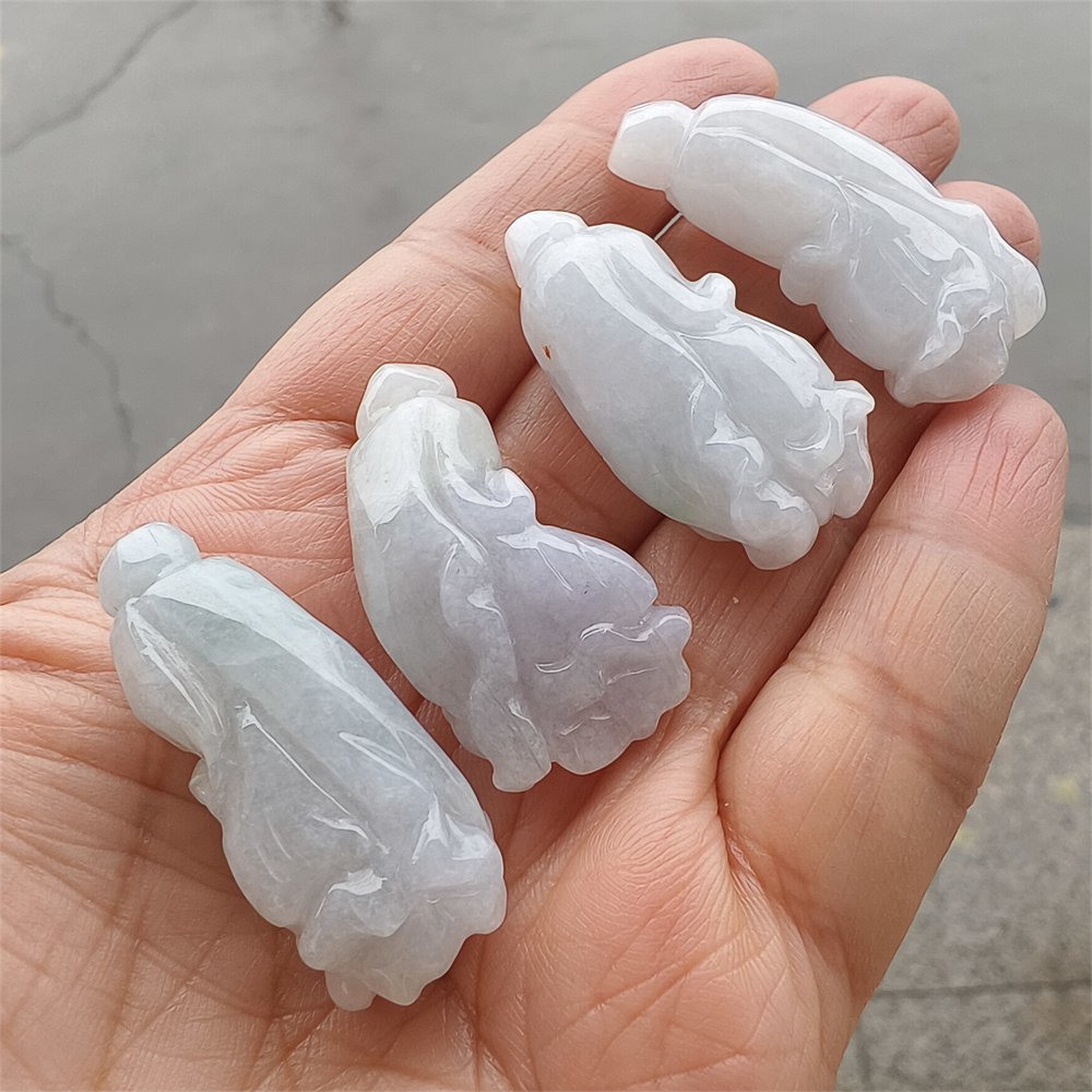 Natural Certificated Type A 35-40X16-19X12mm Watery White Burmese Jadeite Cabbage Pendant,Myanmar Jadeite Pendant,DIY Jewelry Supplies