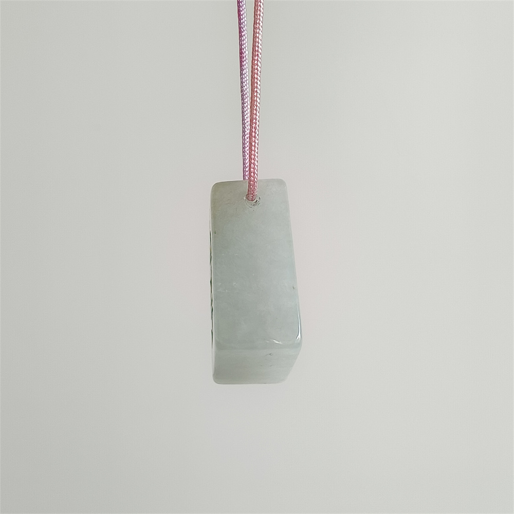 2pcs Natural Certificated Type A 19-20X15X5-9mm Green White Burmese Jadeite Mahjong Pendant,Mahjong Charms,DIY Jewelry Supplies