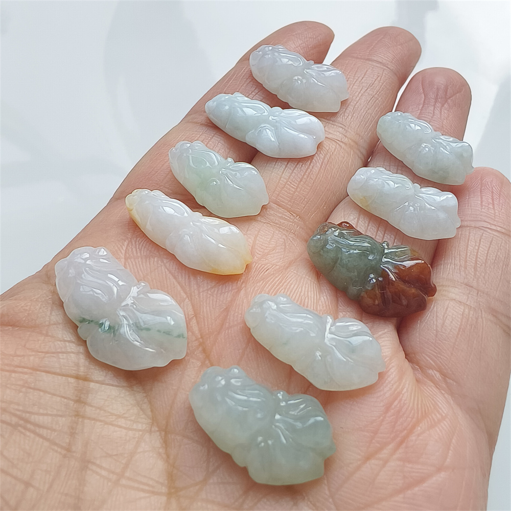 5pcs Natural Certificated Yellow Color Heated 19-23X9-13X4-8mm Gold Fish Pendant,Multi Color Jadeite Pendants