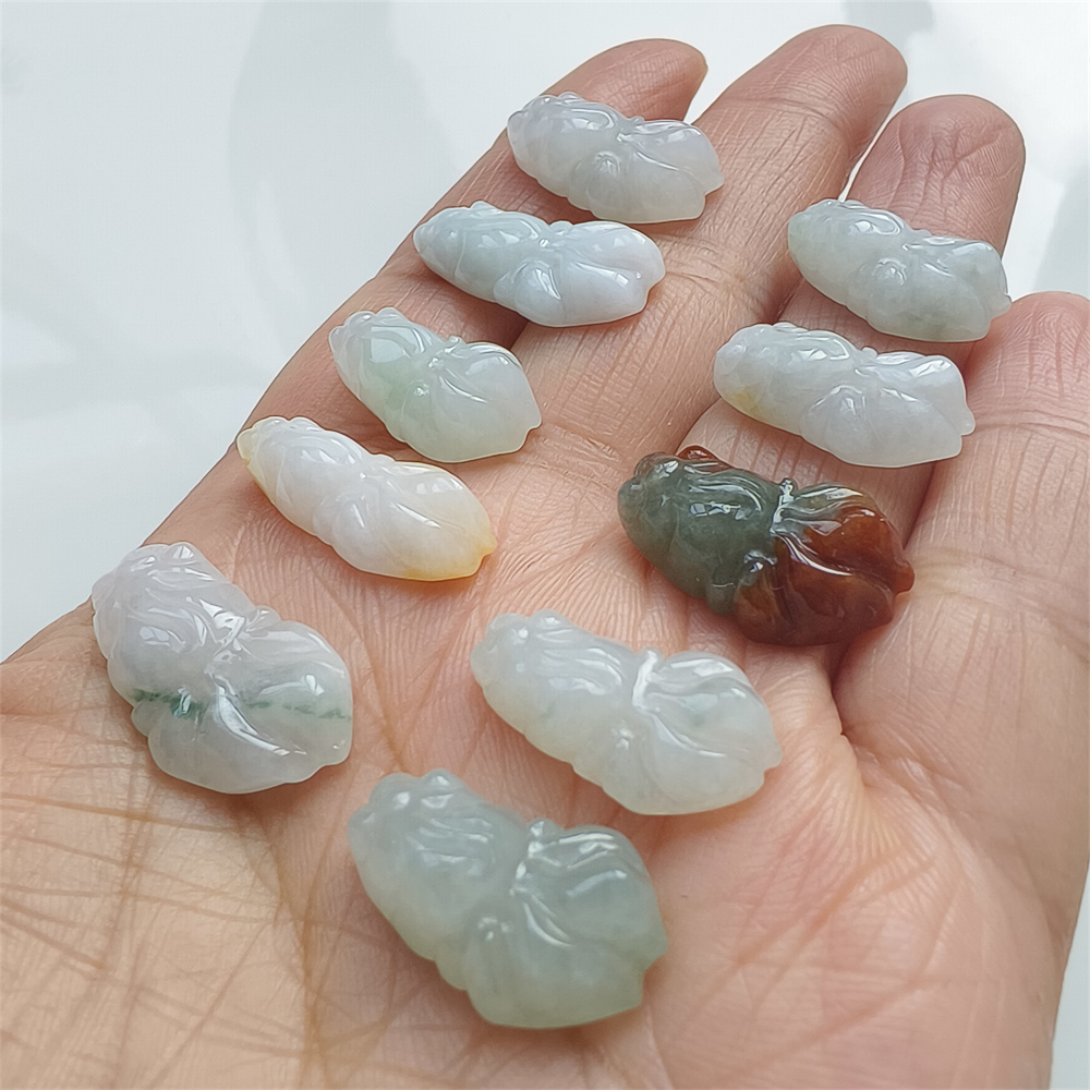 5pcs Natural Certificated Yellow Color Heated 19-23X9-13X4-8mm Gold Fish Pendant,Multi Color Jadeite Pendants