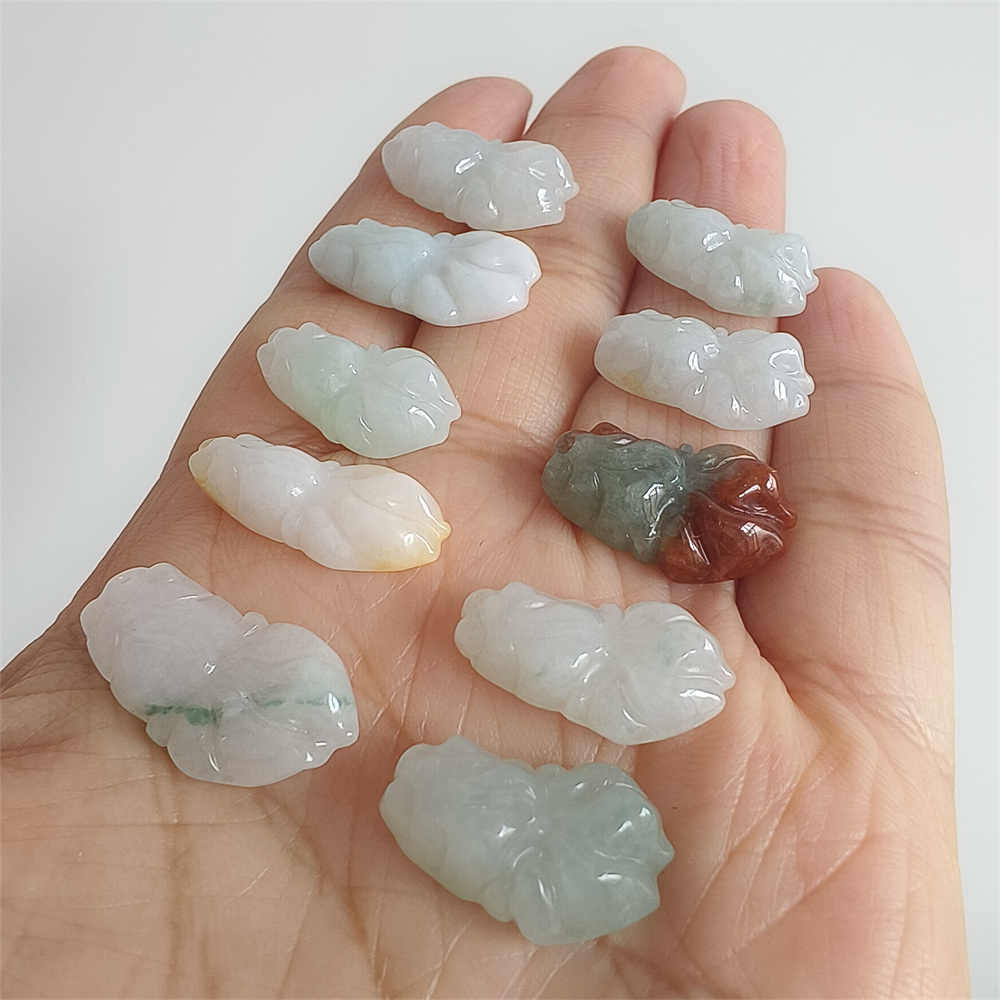 5pcs Natural Certificated Yellow Color Heated 19-23X9-13X4-8mm Gold Fish Pendant,Multi Color Jadeite Pendants