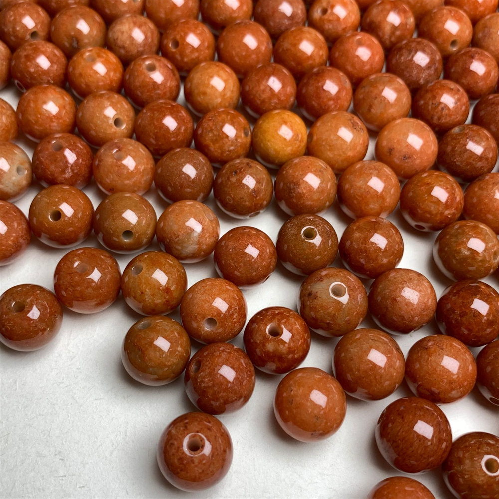 10pcs Natural Red Color Heated 13mm Burmese Jadeite Smooth Round Beads,Burma Jadeite Loose Beads,Myanmar Jadeite Ball Beads,DIY Jewelry Supplies
