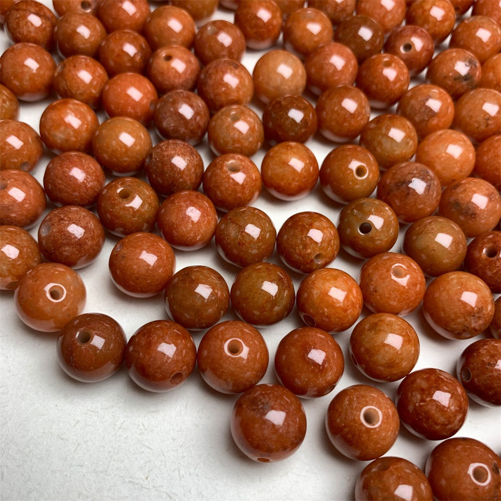 10pcs Natural Red Color Heated 13mm Burmese Jadeite Smooth Round Beads,Burma Jadeite Loose Beads,Myanmar Jadeite Ball Beads,DIY Jewelry Supplies
