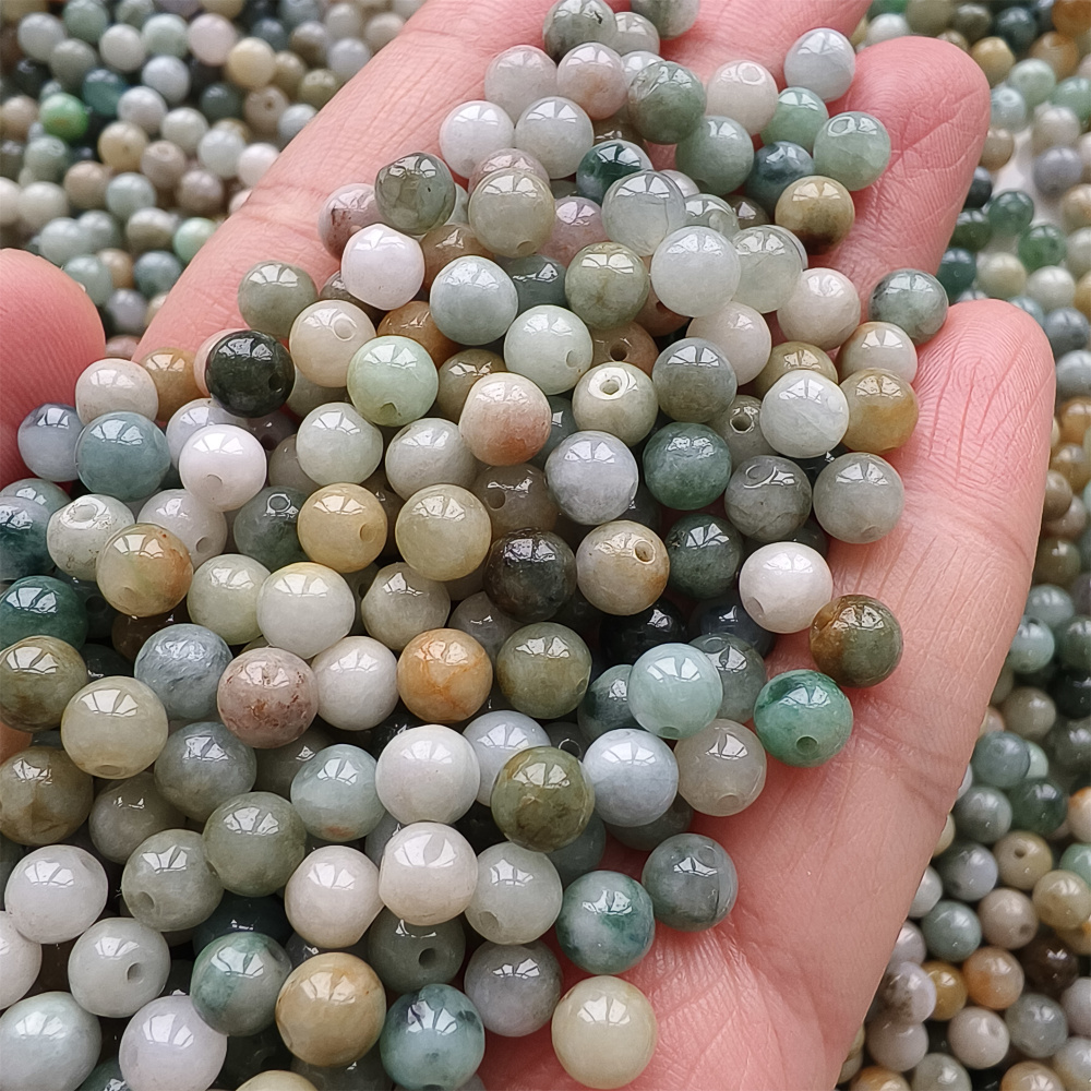 100pcs Natural Yellow Color Heated 5.5mm Burmese Jadeite Smooth Round Beads,Burma Jadeite Loose Beads,Myanmar Jadeite Ball Beads,DIY Jewelry Supplies