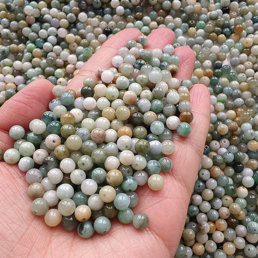 100pcs Natural Yellow Color Heated 5.5mm Burmese Jadeite Smooth Round Beads,Burma Jadeite Loose Beads,Myanmar Jadeite Ball Beads,DIY Jewelry Supplies
