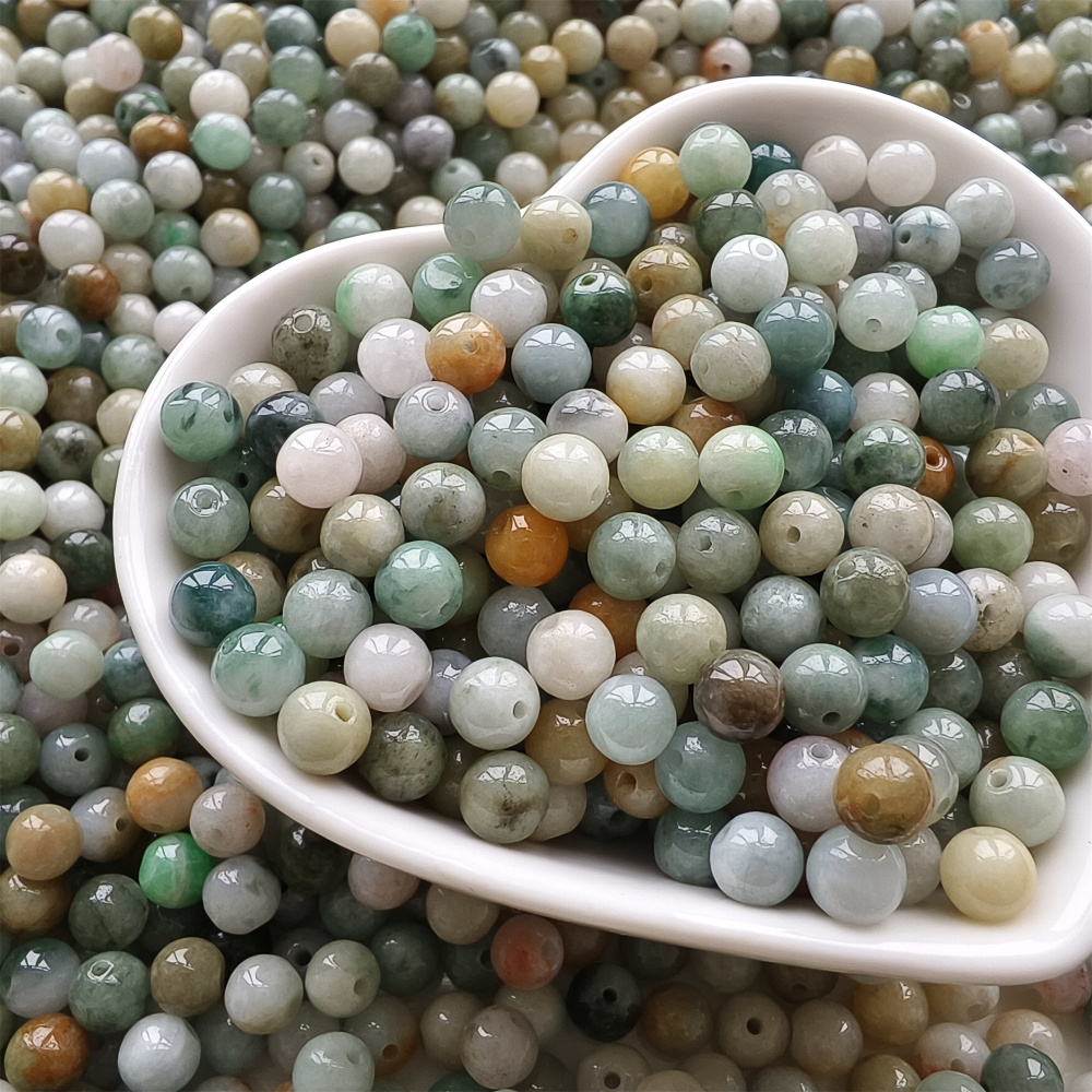 100pcs Natural Yellow Color Heated 5.5mm Burmese Jadeite Smooth Round Beads,Burma Jadeite Loose Beads,Myanmar Jadeite Ball Beads,DIY Jewelry Supplies