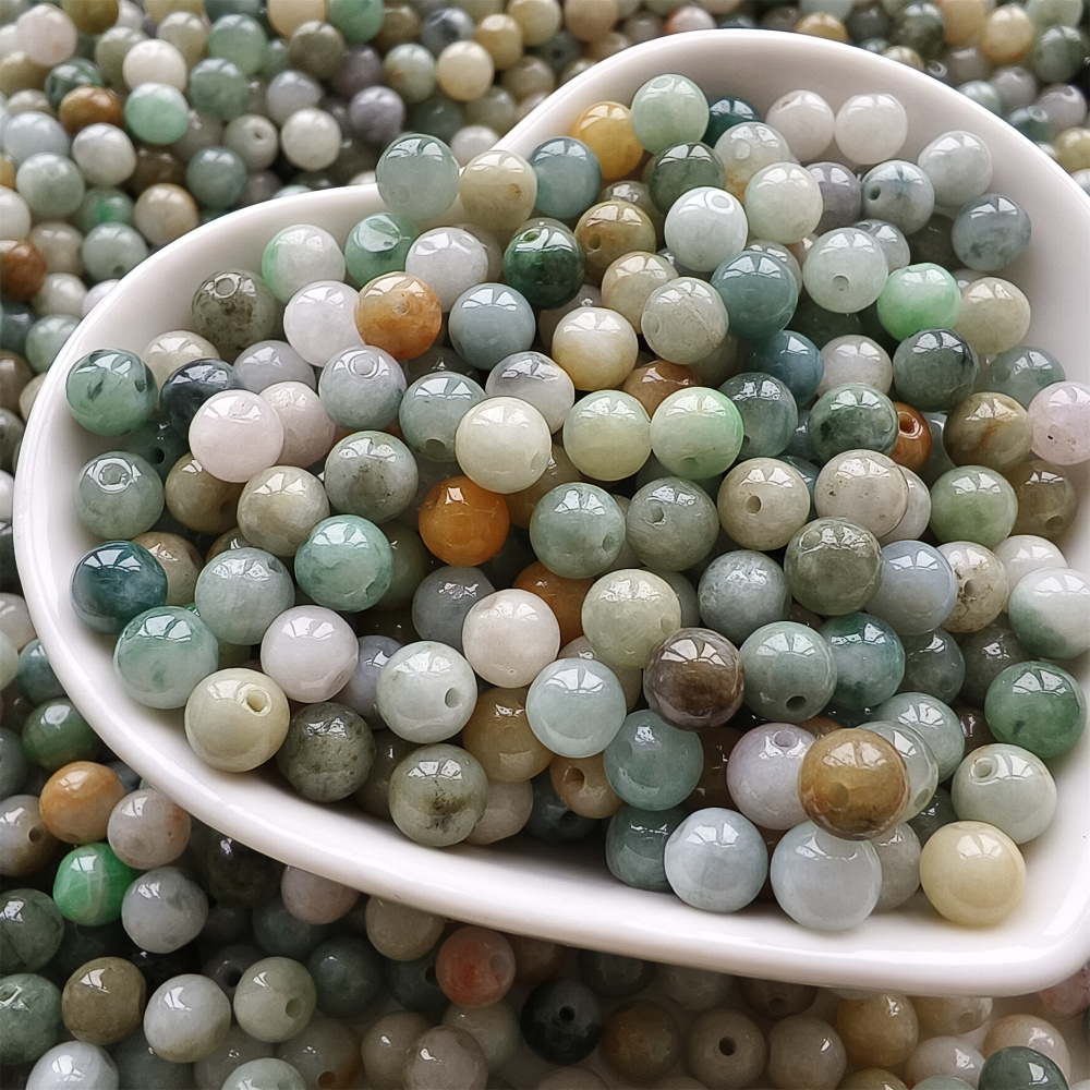 100pcs Natural Yellow Color Heated 5.5mm Burmese Jadeite Smooth Round Beads,Burma Jadeite Loose Beads,Myanmar Jadeite Ball Beads,DIY Jewelry Supplies