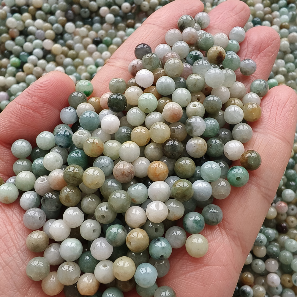 100pcs Natural Yellow Color Heated 5.5mm Burmese Jadeite Smooth Round Beads,Burma Jadeite Loose Beads,Myanmar Jadeite Ball Beads,DIY Jewelry Supplies