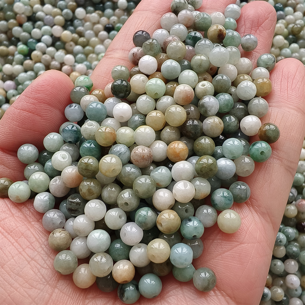 100pcs Natural Yellow Color Heated 5.5mm Burmese Jadeite Smooth Round Beads,Burma Jadeite Loose Beads,Myanmar Jadeite Ball Beads,DIY Jewelry Supplies