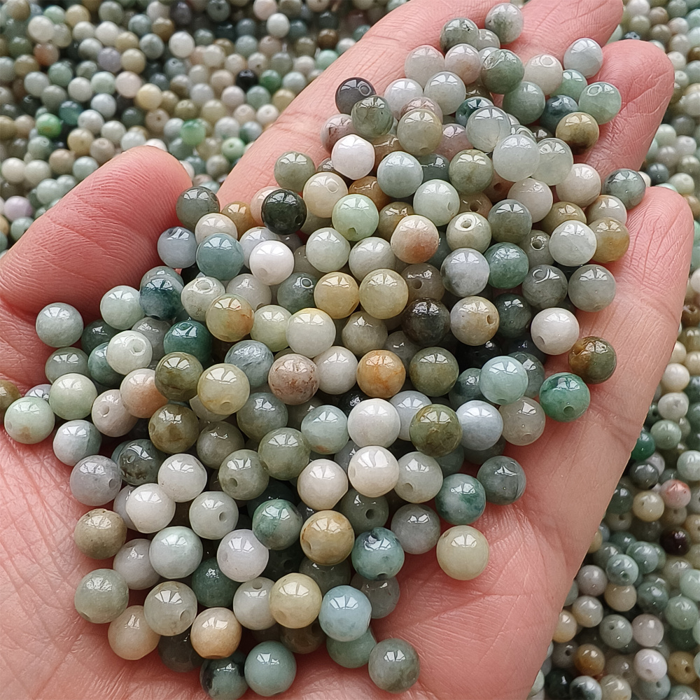 100pcs Natural Yellow Color Heated 5.5mm Burmese Jadeite Smooth Round Beads,Burma Jadeite Loose Beads,Myanmar Jadeite Ball Beads,DIY Jewelry Supplies