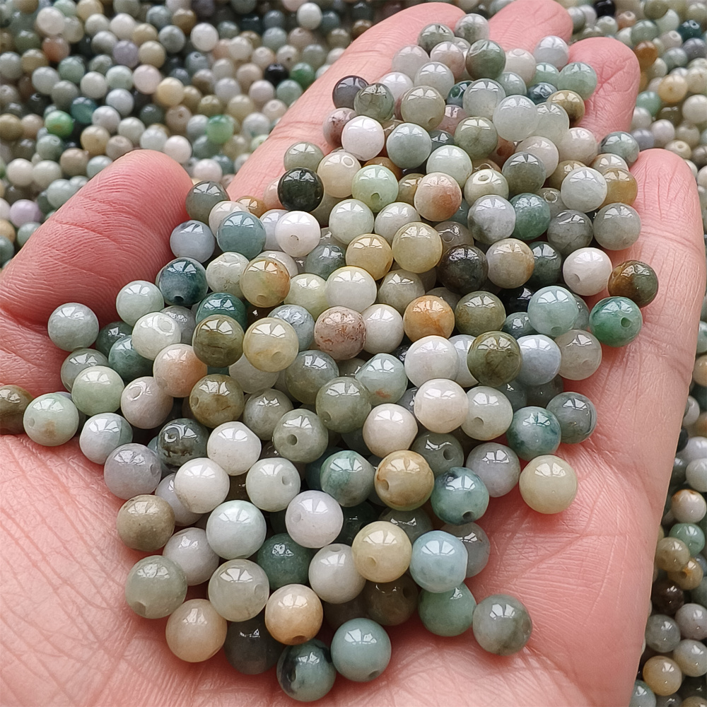 100pcs Natural Yellow Color Heated 5.5mm Burmese Jadeite Smooth Round Beads,Burma Jadeite Loose Beads,Myanmar Jadeite Ball Beads,DIY Jewelry Supplies