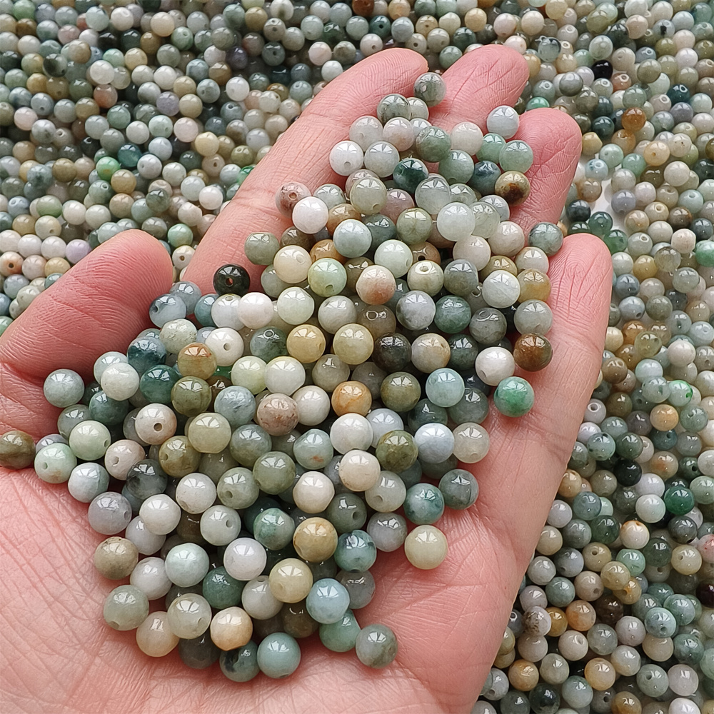 100pcs Natural Yellow Color Heated 5.5mm Burmese Jadeite Smooth Round Beads,Burma Jadeite Loose Beads,Myanmar Jadeite Ball Beads,DIY Jewelry Supplies