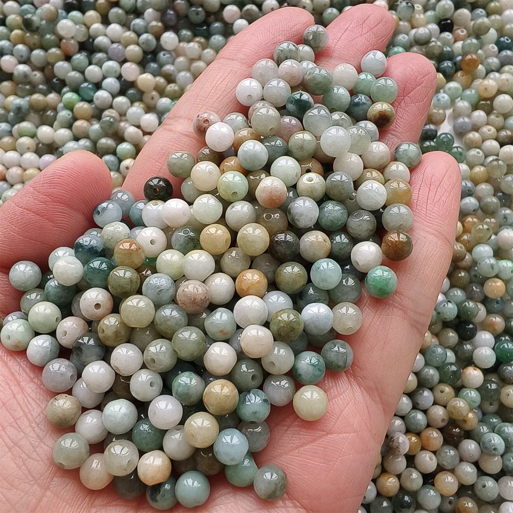 100pcs Natural Yellow Color Heated 5.5mm Burmese Jadeite Smooth Round Beads,Burma Jadeite Loose Beads,Myanmar Jadeite Ball Beads,DIY Jewelry Supplies