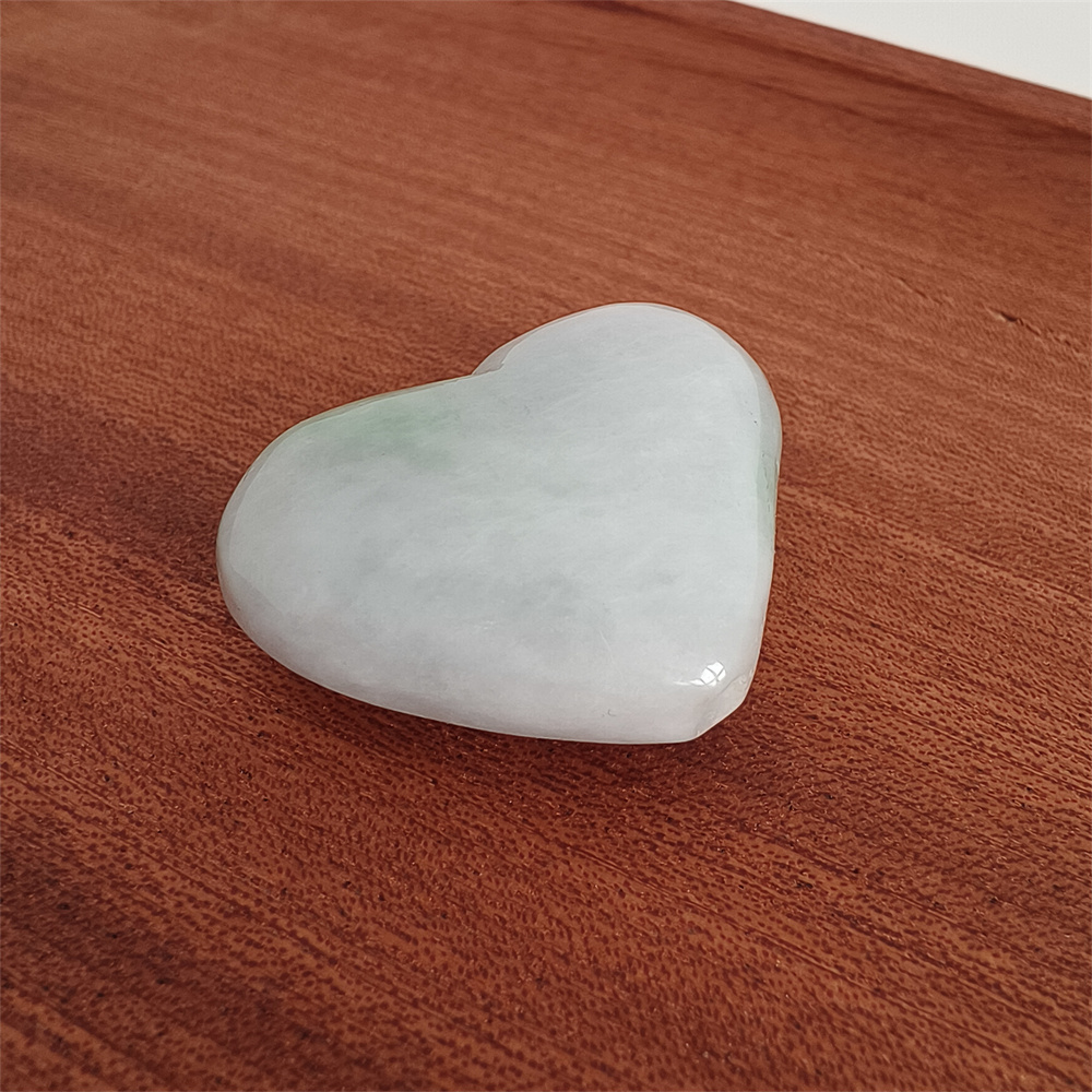 Natural Certificated Type A 27X35X13mm Green White Burmese Jadeite Heart Beads,Go Through Hole Heart Beads,DIY Jewelry Supplies