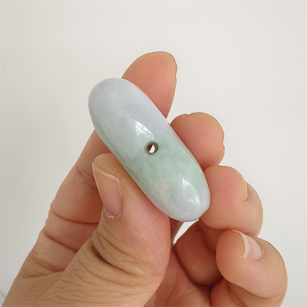 Natural Certificated Type A 27X35X13mm Green White Burmese Jadeite Heart Beads,Go Through Hole Heart Beads,DIY Jewelry Supplies