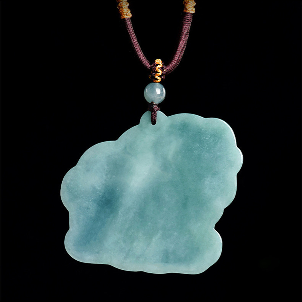 Natural Certificated Type A 47.5X53X5mm Untreated Icy Waxy Blue Watery Guatemalan Jadeite Sheep Pendant,Chinese Zodiac Pendant,DIY Jewelry Supplies