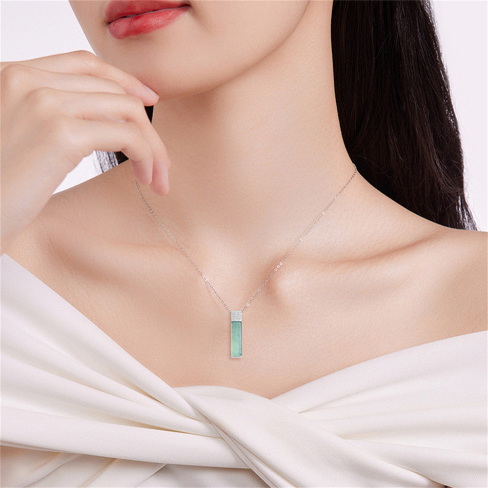 Natural Certificated Type A 28X6X4mm Untreated Icy Waxy Blue Watery Guatemalan Jadeite Rectangle Pendant ,平安无事 Pendant,DIY Jewelry Supplies