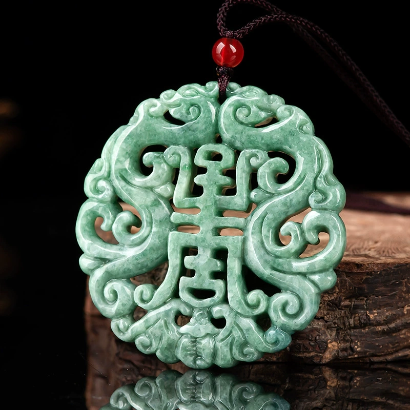 Certificated Natural Type A Untreated 52.5X6.5mm Bean Green Burmese Jadeite Filigree Antique Style pendant,Antique Style Plaque,DIY Jewelry Supplies