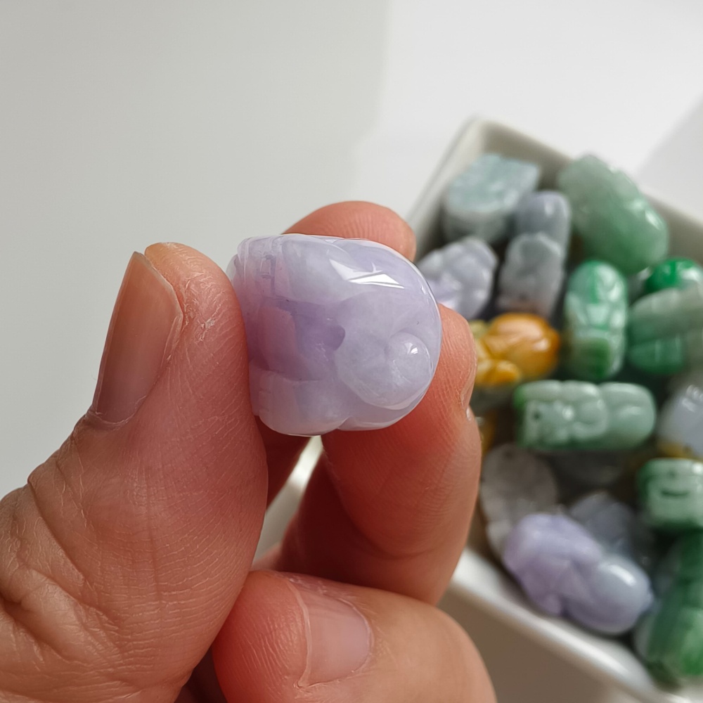 Natural Yellow Color Heated 21-25X12-14X8-11mm Burmese Jadeite Pixiu Pendant,Lavender Yellow And Green  Pixiu Pendant,Amulet Pendants,DIY Jewelry Supplies