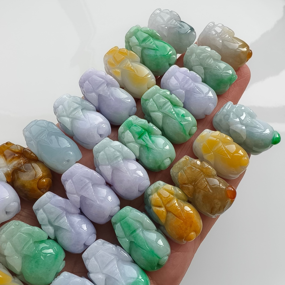 Natural Yellow Color Heated 21-25X12-14X8-11mm Burmese Jadeite Pixiu Pendant,Lavender Yellow And Green  Pixiu Pendant,Amulet Pendants,DIY Jewelry Supplies