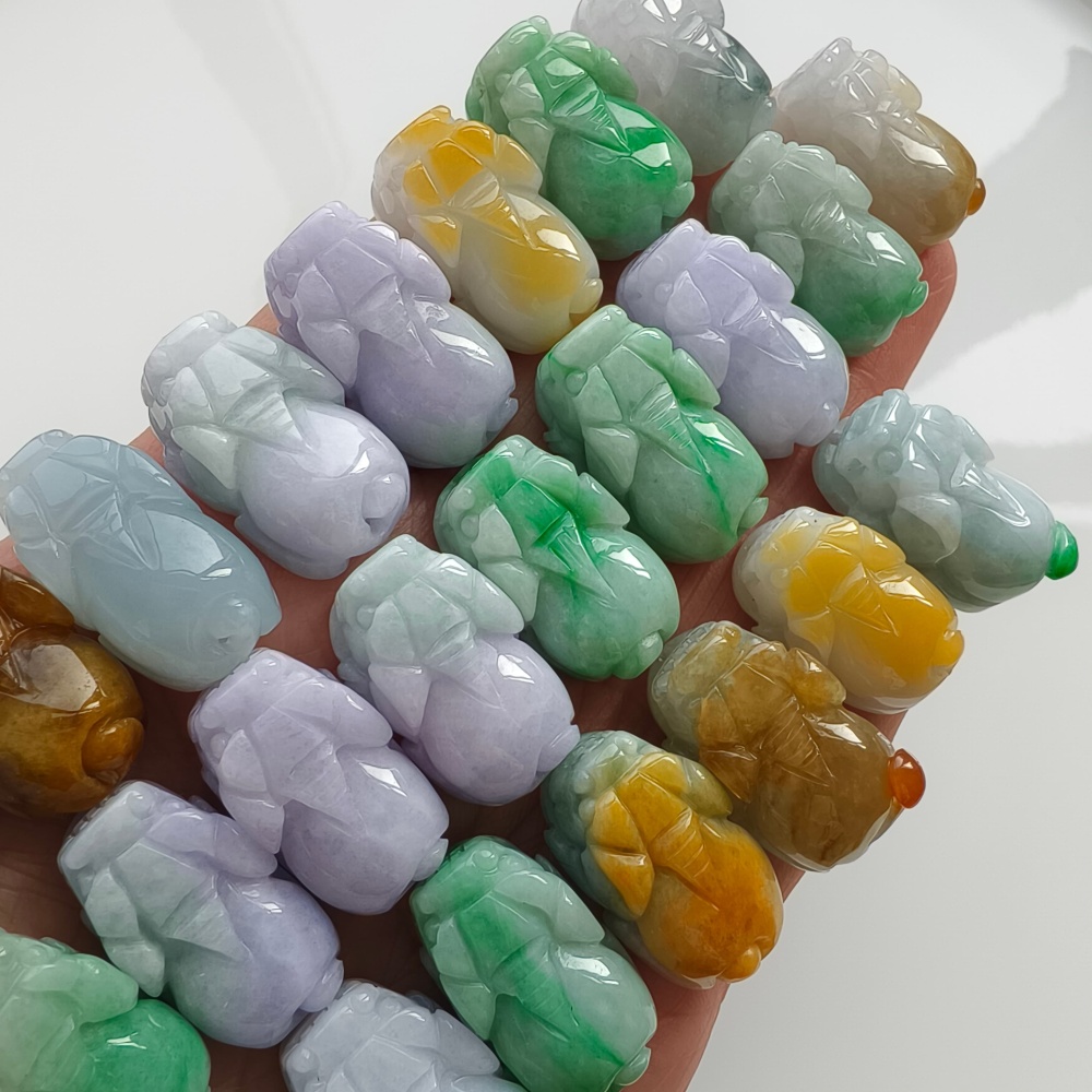 Natural Yellow Color Heated 21-25X12-14X8-11mm Burmese Jadeite Pixiu Pendant,Lavender Yellow And Green  Pixiu Pendant,Amulet Pendants,DIY Jewelry Supplies