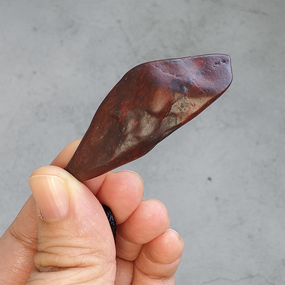 Natural Gobi Raw Stone 55X18X13mm Deep Red Fish Pendant ,DIY Jewelry Supplies
