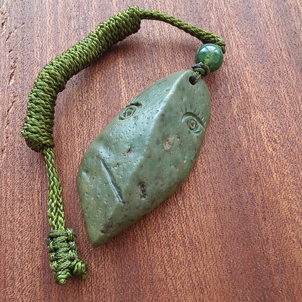 Natural Gobi Raw Stone 45X21X10mm Olive Green Irregular Pendant ,DIY Jewelry Supplies