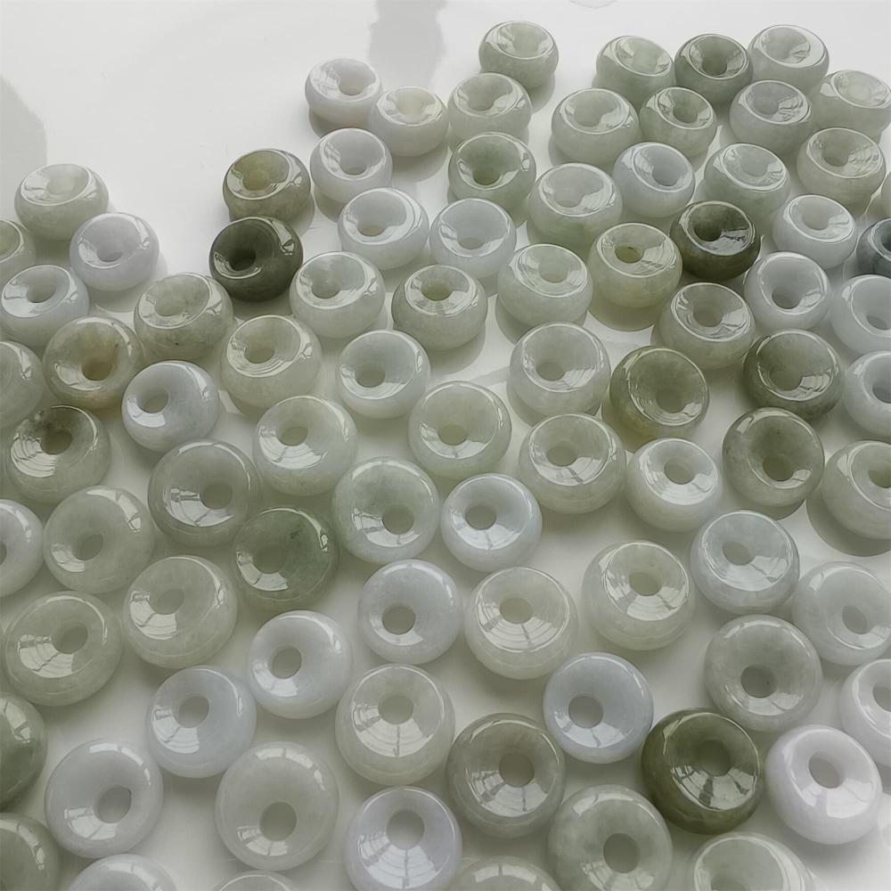 DDP | 5pcs Natural Certificated Yellow Color Heated 15-16X6mm Burmese Jadeite Safety Buckle Pendant With Eccentric Hole,Donuts And Rings,DIY Jewelry Supplies