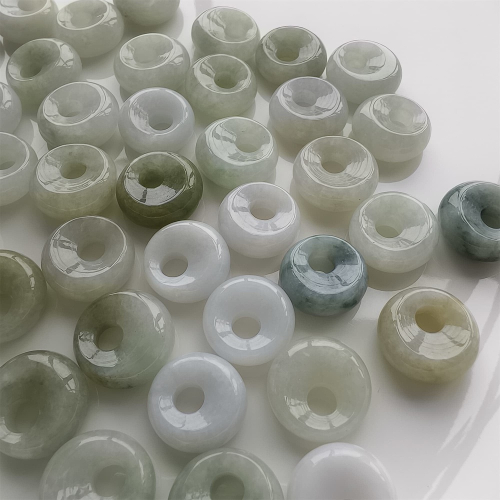 DDP | 5pcs Natural Certificated Yellow Color Heated 15-16X6mm Burmese Jadeite Safety Buckle Pendant With Eccentric Hole,Donuts And Rings,DIY Jewelry Supplies