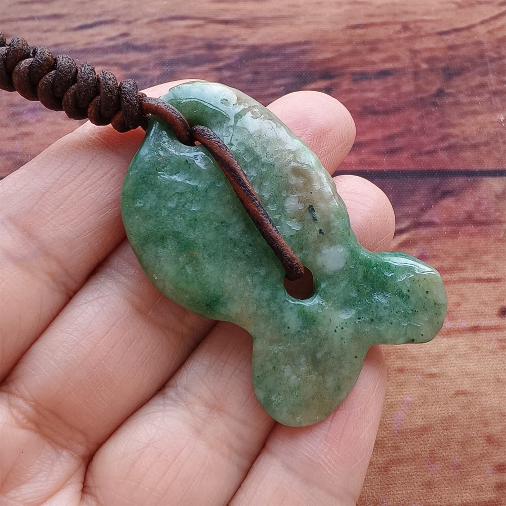 DDP | Natural Certificated 48.5X31X6.5mm Green Yellow Chinese Local Jade Fish Pendant,DIY Jewelry Supplies