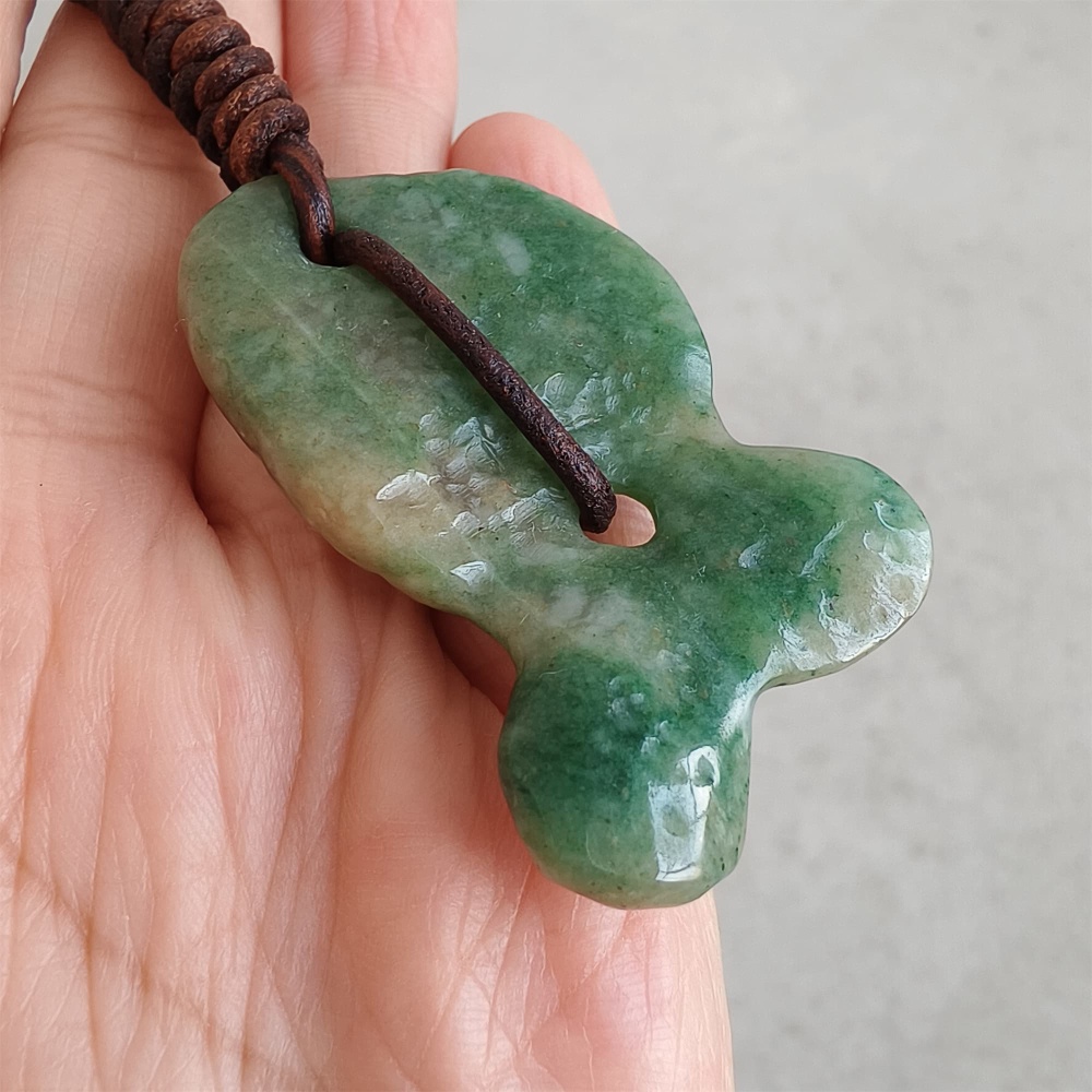 DDP | Natural Certificated 48.5X31X6.5mm Green Yellow Chinese Local Jade Fish Pendant,DIY Jewelry Supplies