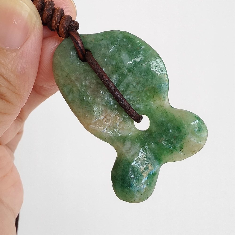 DDP | Natural Certificated 48.5X31X6.5mm Green Yellow Chinese Local Jade Fish Pendant,DIY Jewelry Supplies