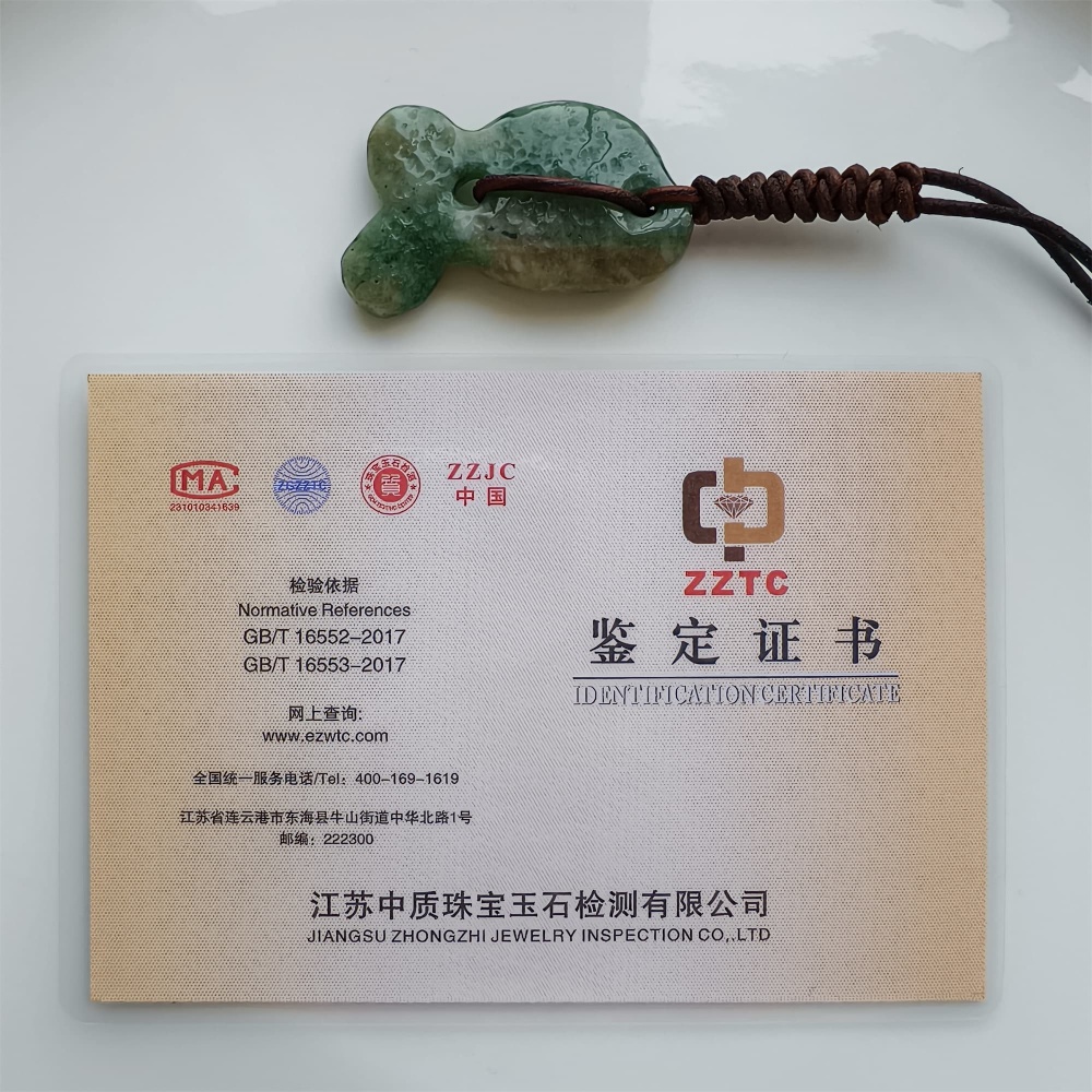 DDP | Natural Certificated 48.5X31X6.5mm Green Yellow Chinese Local Jade Fish Pendant,DIY Jewelry Supplies