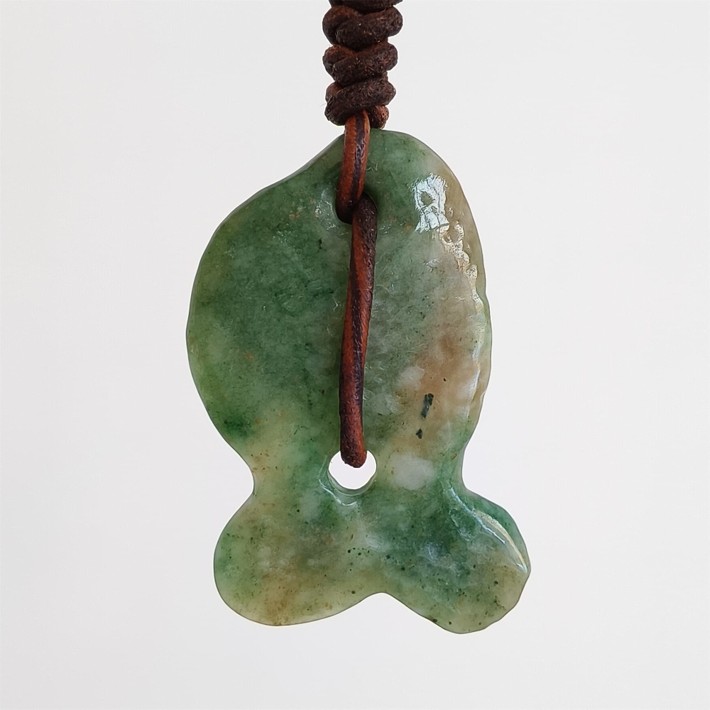 DDP | Natural Certificated 48.5X31X6.5mm Green Yellow Chinese Local Jade Fish Pendant,DIY Jewelry Supplies