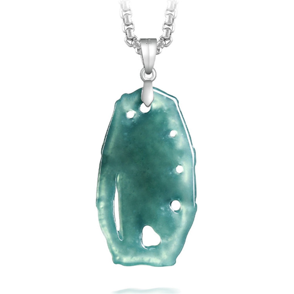 DDP | Natural Certificated Type A 37X16.5X5mm Untreated Icy Waxy Blue Watery Guatemalan Jadeite Filigree Bamboo Pendant ,Amulet Pendant,DIY Jewelry Supplies