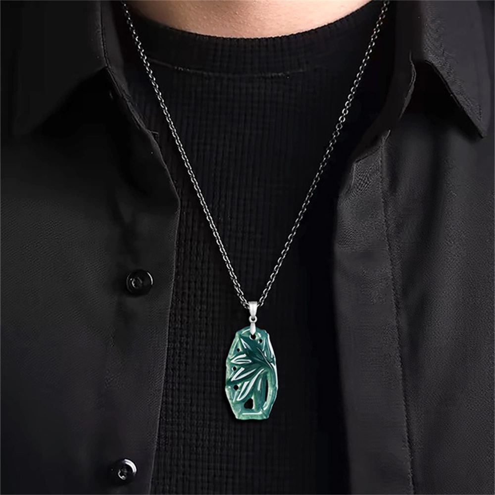 DDP | Natural Certificated Type A 37X16.5X5mm Untreated Icy Waxy Blue Watery Guatemalan Jadeite Filigree Bamboo Pendant ,Amulet Pendant,DIY Jewelry Supplies