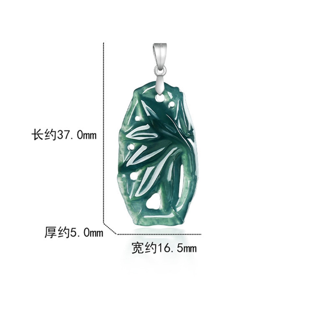 DDP | Natural Certificated Type A 37X16.5X5mm Untreated Icy Waxy Blue Watery Guatemalan Jadeite Filigree Bamboo Pendant ,Amulet Pendant,DIY Jewelry Supplies