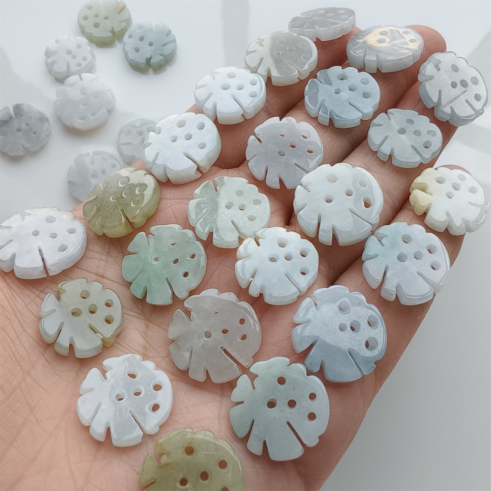 DDP | 5pcs Natural Certificated Type A 16.5-17.8X2.5-3mm Green White Watery Burmese Jadeite 福Beads,DIY Jewelry Supplies