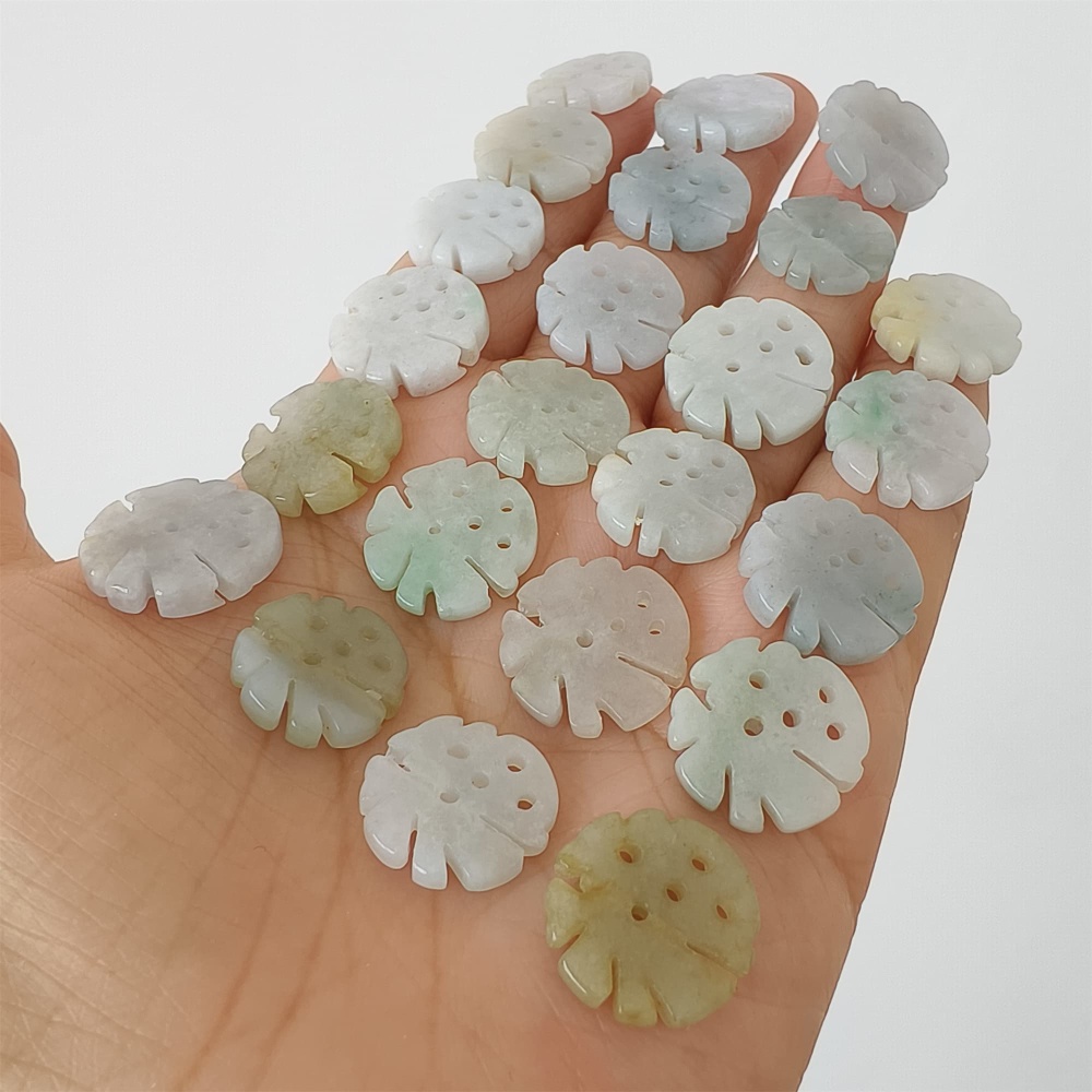 DDP | 5pcs Natural Certificated Type A 16.5-17.8X2.5-3mm Green White Watery Burmese Jadeite 福Beads,DIY Jewelry Supplies