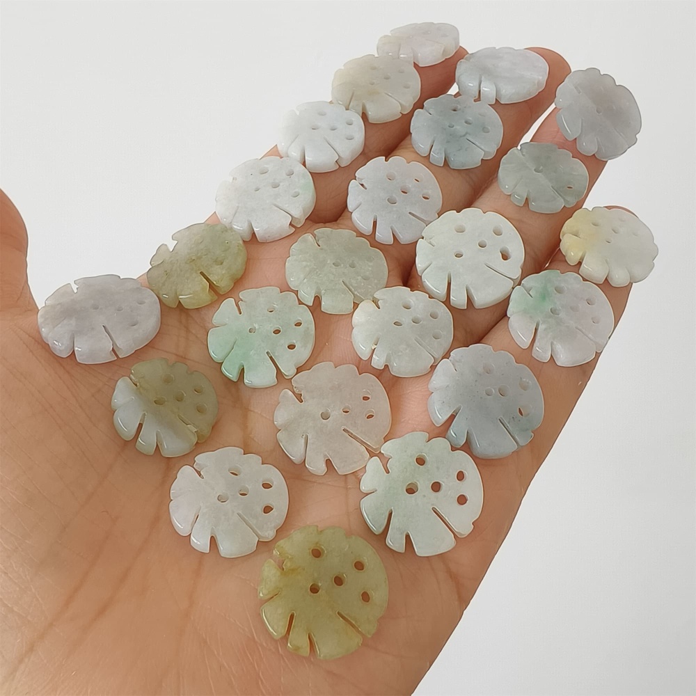 DDP | 5pcs Natural Certificated Type A 16.5-17.8X2.5-3mm Green White Watery Burmese Jadeite 福Beads,DIY Jewelry Supplies