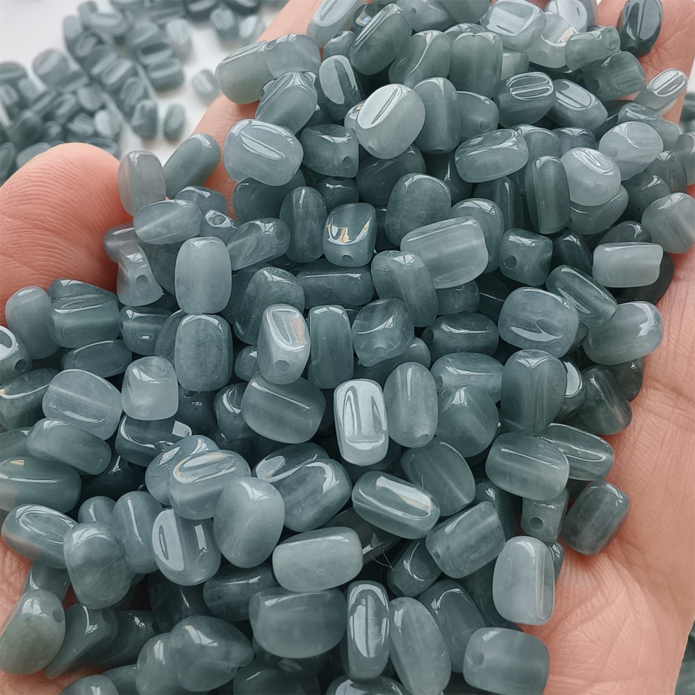 DDP | 50pcs Natural Certificated Type A 7-7.5X3.5-4.5mm Blue Guatemalan Jadeite Irregular Beads,Blue Jadeite Beads,DIY Jewelry Supplies