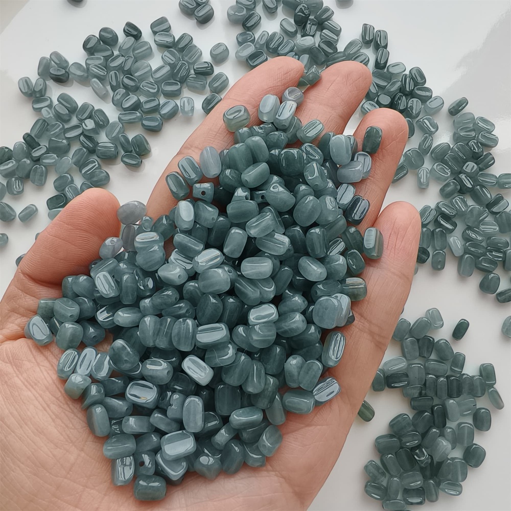 DDP | 50pcs Natural Certificated Type A 7-7.5X3.5-4.5mm Blue Guatemalan Jadeite Irregular Beads,Blue Jadeite Beads,DIY Jewelry Supplies