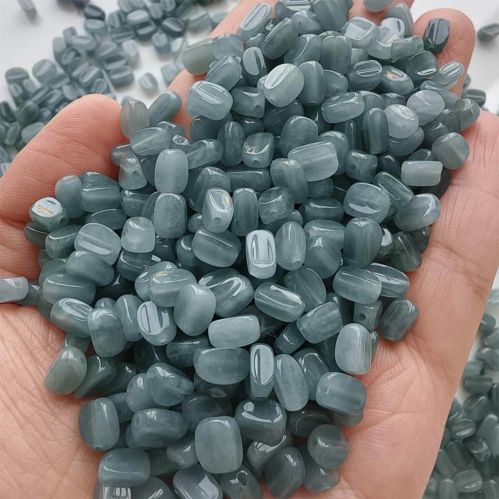 DDP | 50pcs Natural Certificated Type A 7-7.5X3.5-4.5mm Blue Guatemalan Jadeite Irregular Beads,Blue Jadeite Beads,DIY Jewelry Supplies