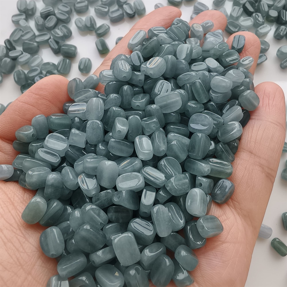 DDP | 50pcs Natural Certificated Type A 7-7.5X3.5-4.5mm Blue Guatemalan Jadeite Irregular Beads,Blue Jadeite Beads,DIY Jewelry Supplies