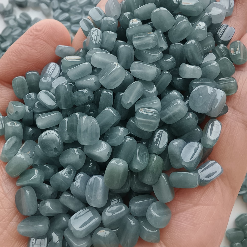 DDP | 50pcs Natural Certificated Type A 7-7.5X3.5-4.5mm Blue Guatemalan Jadeite Irregular Beads,Blue Jadeite Beads,DIY Jewelry Supplies