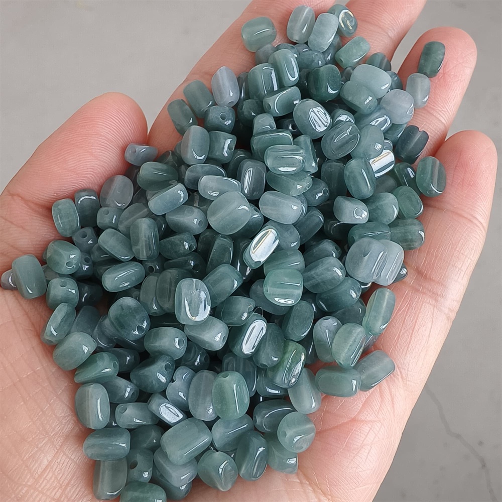 DDP | 50pcs Natural Certificated Type A 7-7.5X3.5-4.5mm Blue Guatemalan Jadeite Irregular Beads,Blue Jadeite Beads,DIY Jewelry Supplies