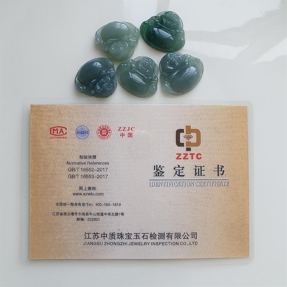 DDP | Natural Certificated Type A 24.2-25.8X27-28.8X5mm Blue Guatemalan Jadeite Buddha Pendant,Amulet Pendant,DIY Jewelry Supplies