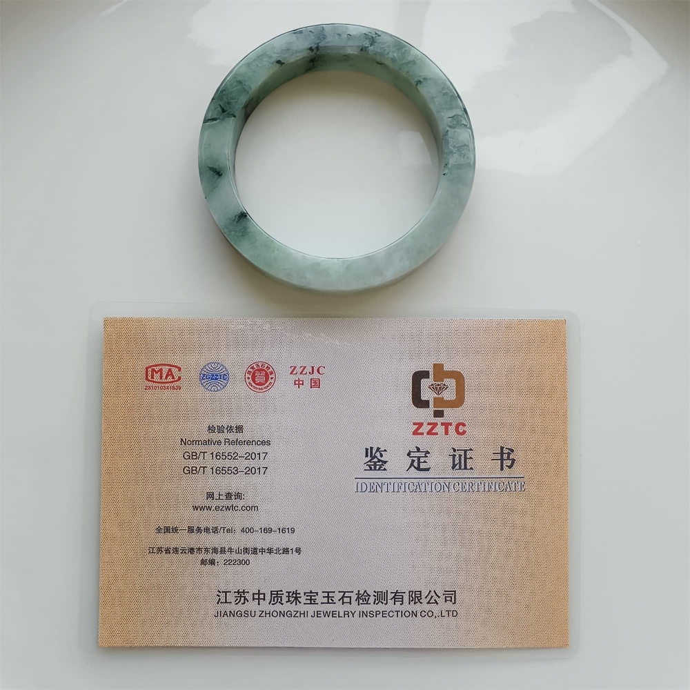 DDP | Natural Type A Certificated 57.2mm Burmese Jadeite Square Band Bangle,Moaa In Snow Bangles,DIY Jewelry Supplies