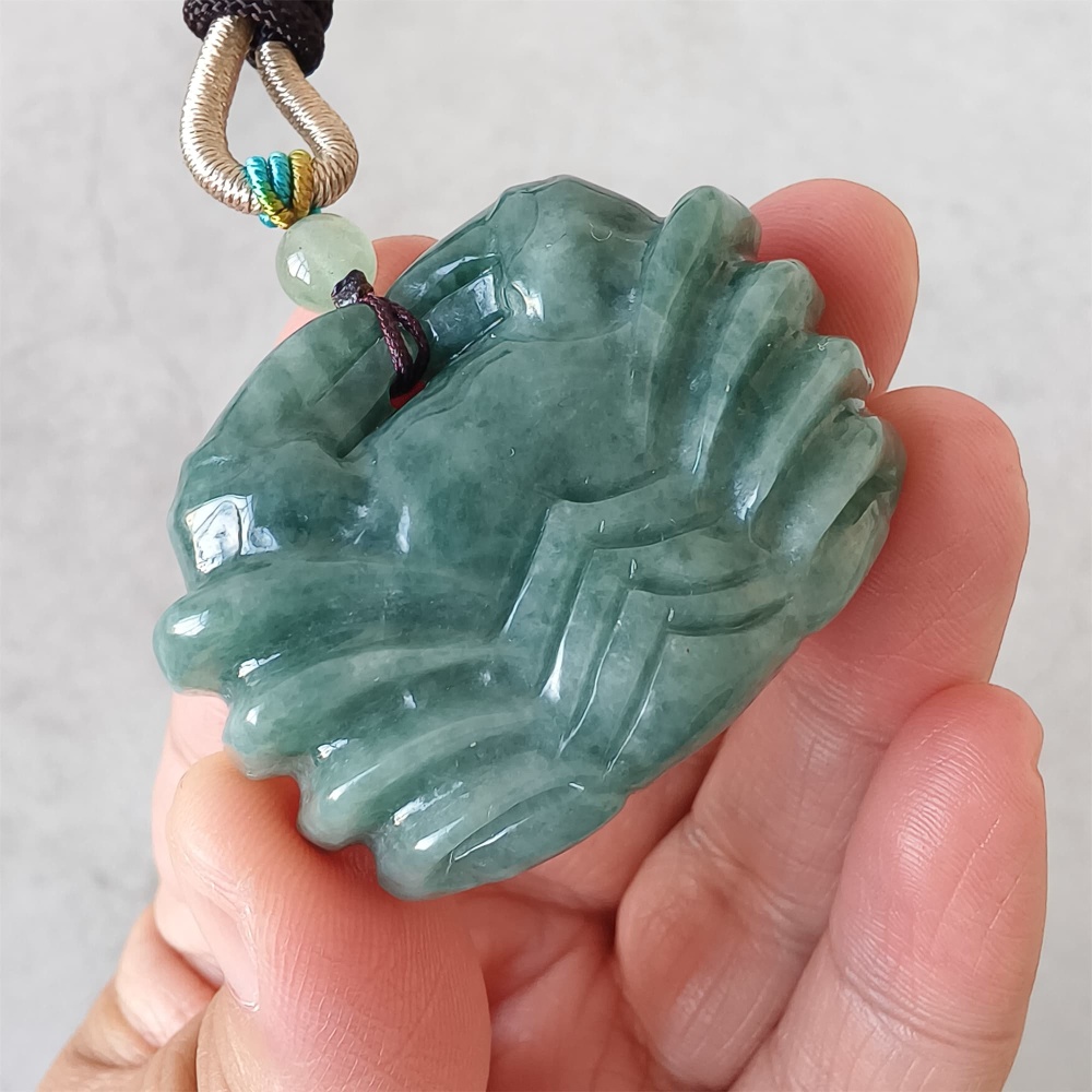 DDP | 32.5X45.3X16.3mm Unique Natural Certificated Type A Blue Guatemalan Jadeite Crab Pendant,Blue Jadeite Pendant,DIY Jewelry Supplies